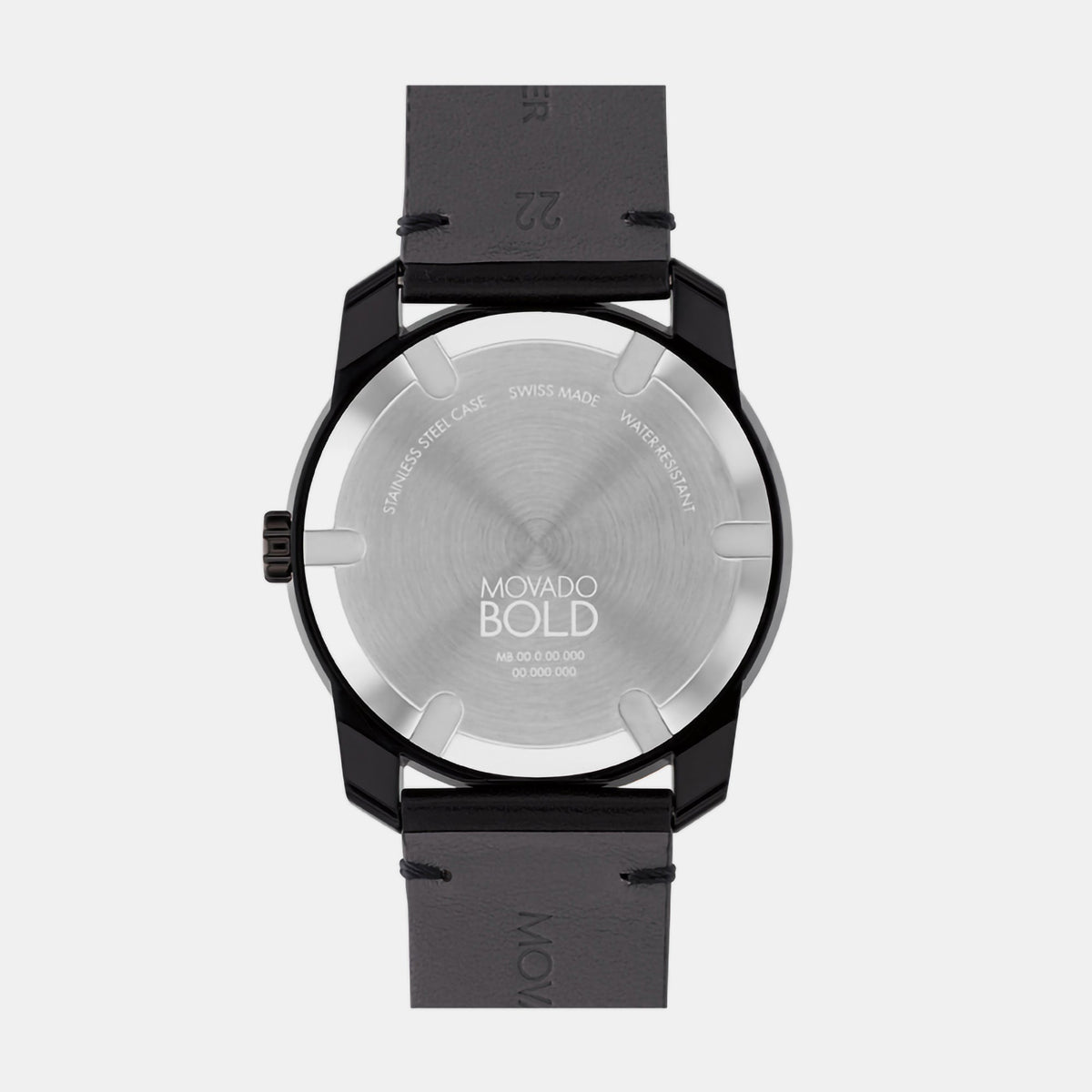 Movado Bold TR90 Men Quartz Black Dial Analog Stainless Steel Watch 3601154