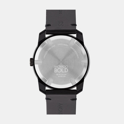 Movado Bold TR90 Men Quartz Black Dial Analog Stainless Steel Watch 3601154