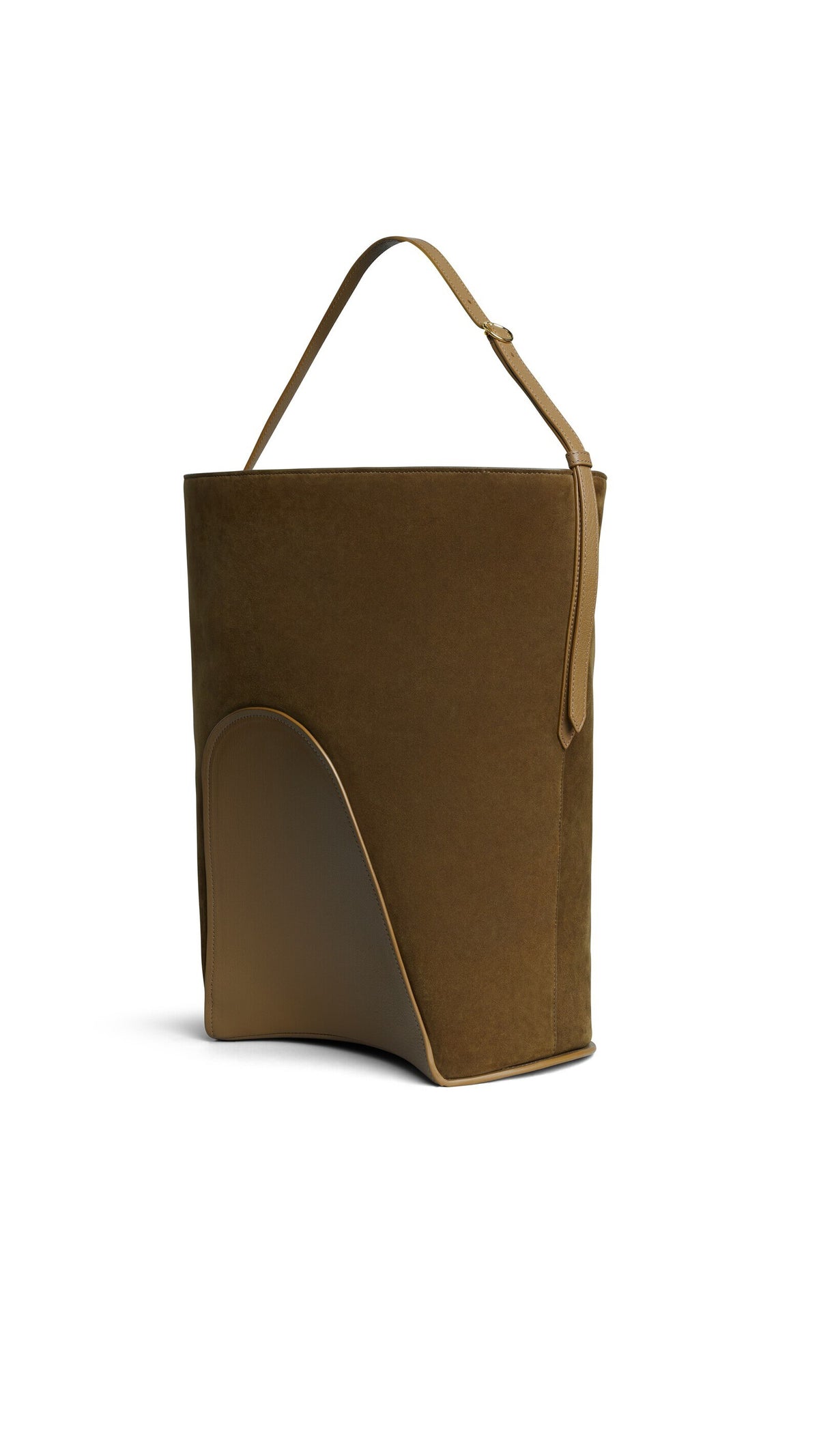 Alaïa Hip Large Bucket Bi-Material Bag In Leather