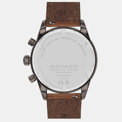 Movado Heritage Calendoplan S Men Quartz Black Dial Chronograph Stainless Steel Watch 3650123