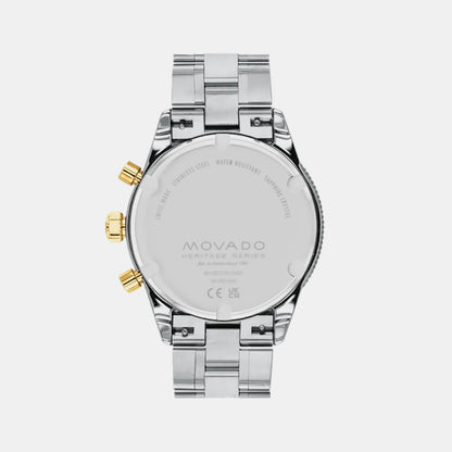 Movado Heritage Calendoplan S Men Quartz Blue Dial Chronograph Stainless Steel Watch 3650126