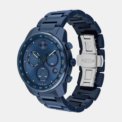 Movado Bold Verso Men Quartz Blue Dial Chronograph Ceramic Watch 3601117