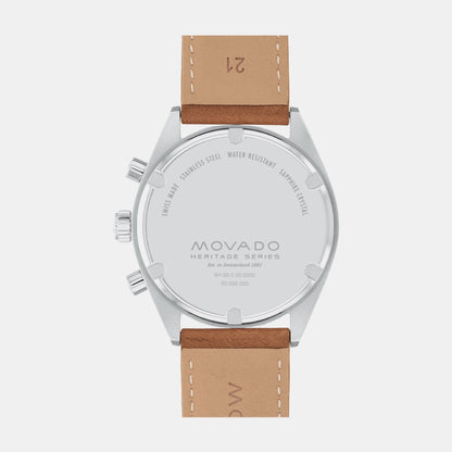 Movado Heritage Datron Men Quartz Blue Dial Chronograph Stainless Steel Watch 3650181