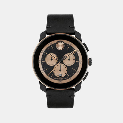 Movado Bold TR90 Men Quartz Black Dial Chronograph Stainless Steel Watch 3601114