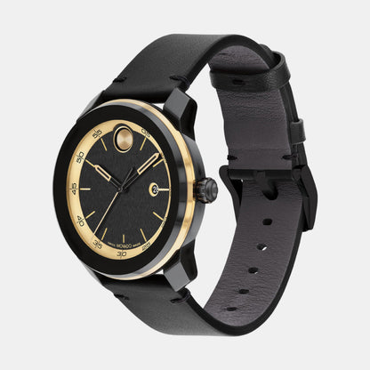 Movado Bold TR90 Men Quartz Black Dial Analog Stainless Steel Watch 3601130