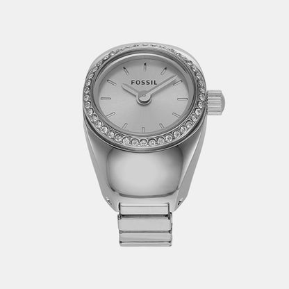 Fossil Watch Ring Women Quartz Silver Dial Analog Stainless Steel Watch Es5321