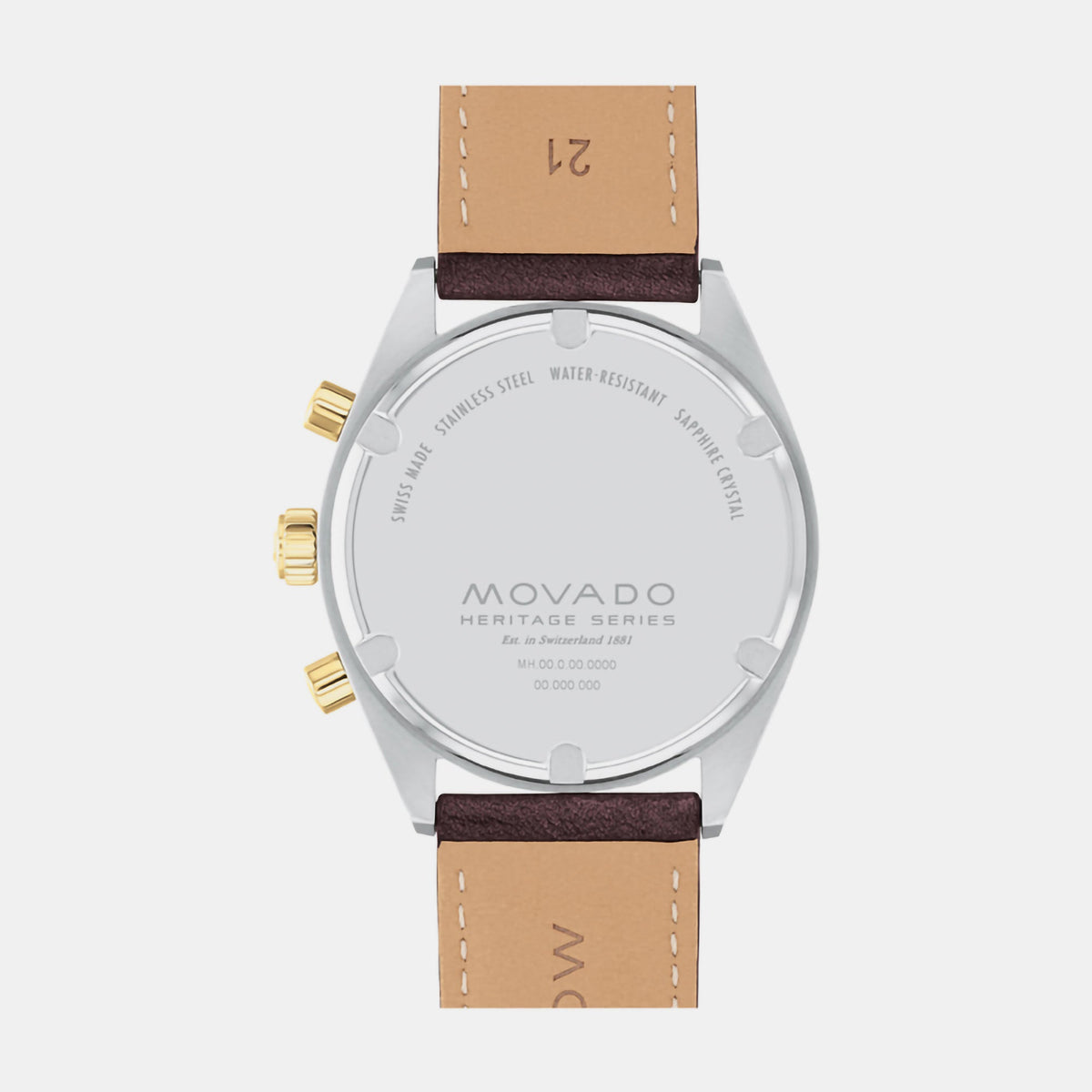 Movado Heritage Datron Men Quartz Black Dial Chronograph Stainless Steel Watch 3650182