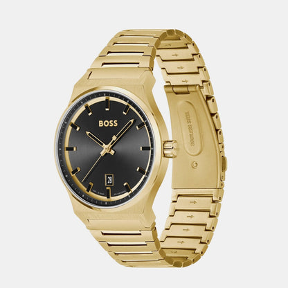 Boss Candor Men Quartz Black Dial Analog Stainless Steel Watch 1514077