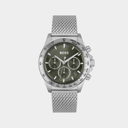 Boss Hero Men Quartz Green Dial Chronograph Stainless Steel Watch 1514020
