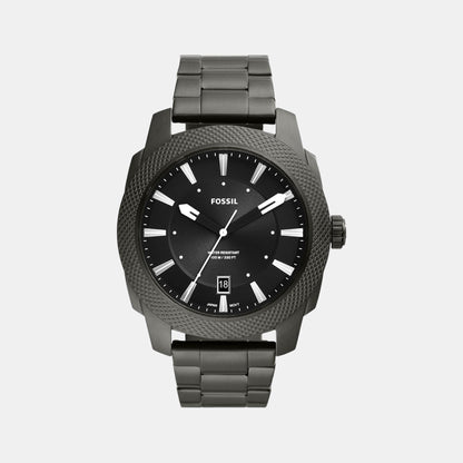 Fossil Machine Men Quartz Black Dial Analog Stainless Steel Watch Fs5970