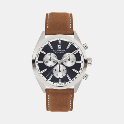 Movado Heritage Datron Men Quartz Blue Dial Chronograph Stainless Steel Watch 3650181