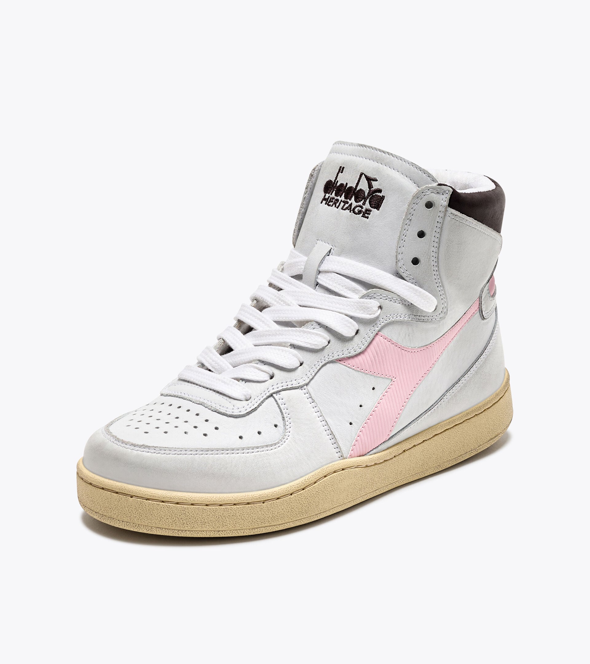 Diadora Mi Basket Used White/Parfait Pink