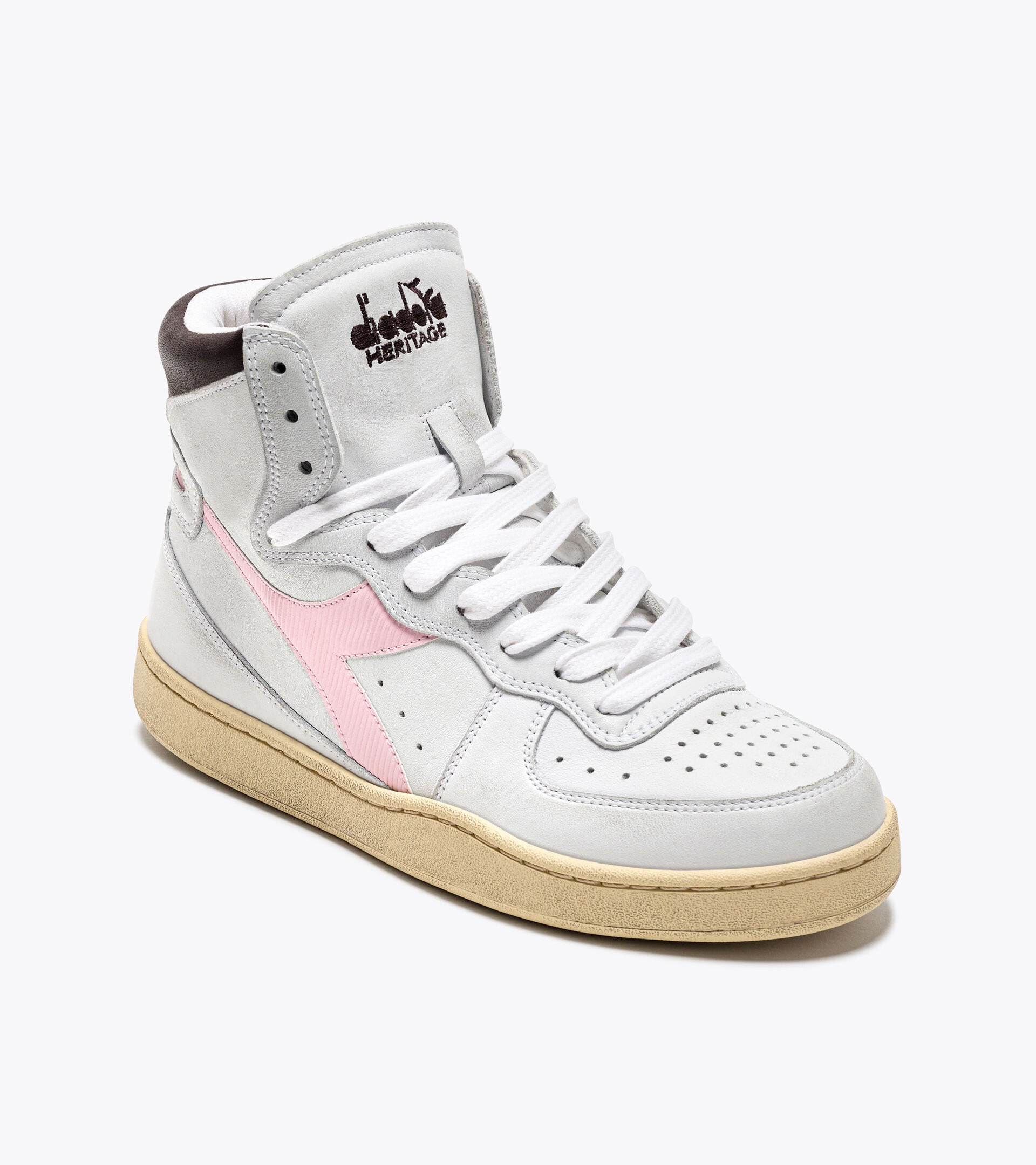 Diadora Mi Basket Used White/Parfait Pink