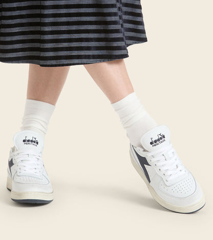 Diadora Mi Basket Row Cut White/Blue Corsair