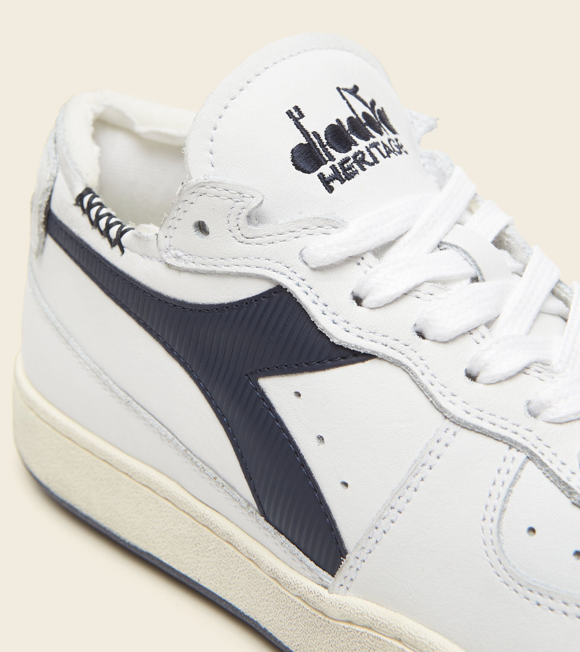 Diadora Mi Basket Row Cut White/Blue Corsair