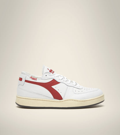 Diadora Mi Basket Row Cut White/Garnet