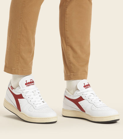 Diadora Mi Basket Row Cut White/Garnet