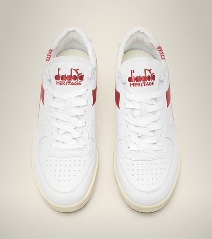 Diadora Mi Basket Row Cut White/Garnet
