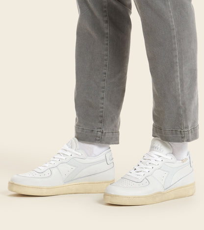 Diadora Mi Basket Row Cut White/Dawn Blue