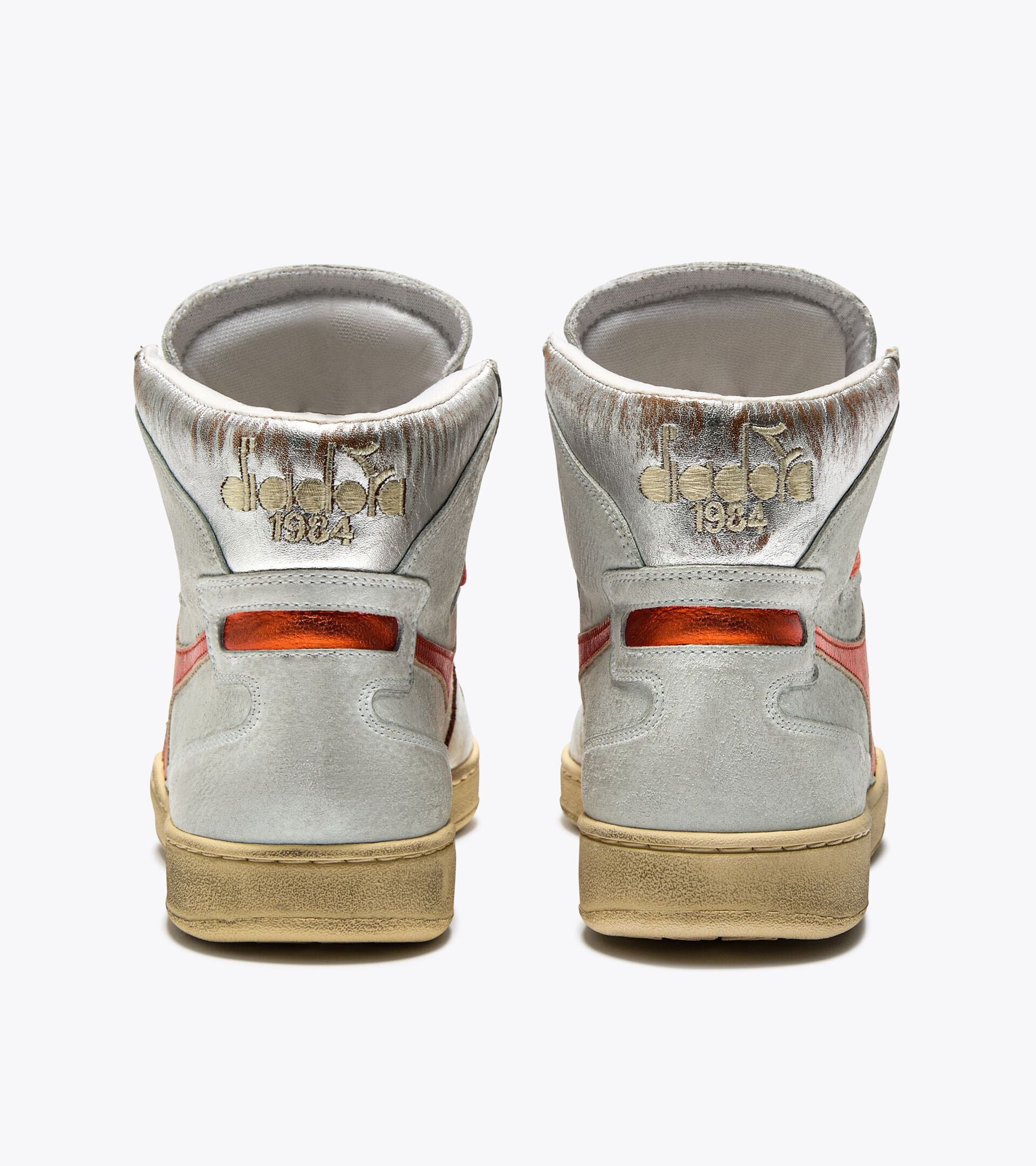 Diadora Mi Basket Metal Pigskin Used Wn White/Orange Nasturtium