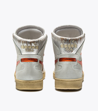 Diadora Mi Basket Metal Pigskin Used Wn White/Orange Nasturtium