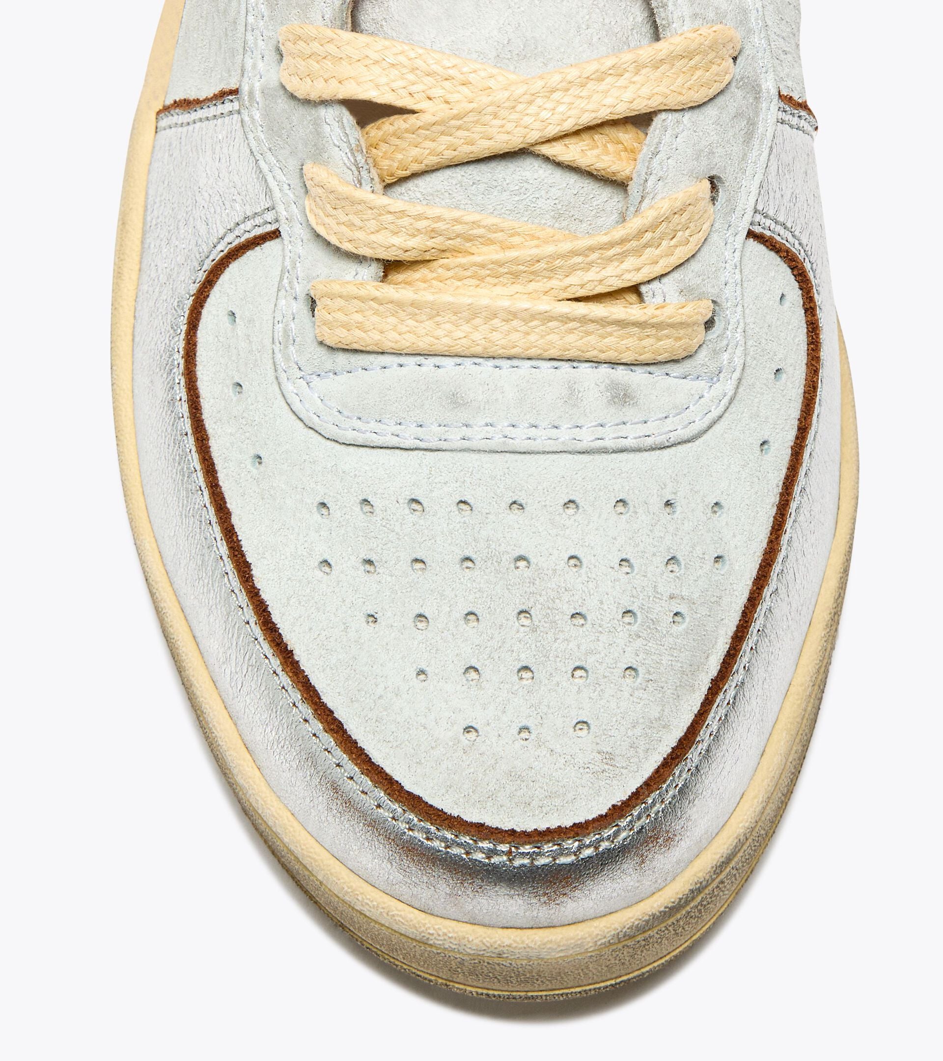 Diadora Mi Basket Metal Pigskin Used Wn White/Orange Nasturtium
