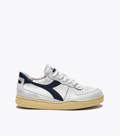 Diadora Mi Basket Low Used White/Blue Denim