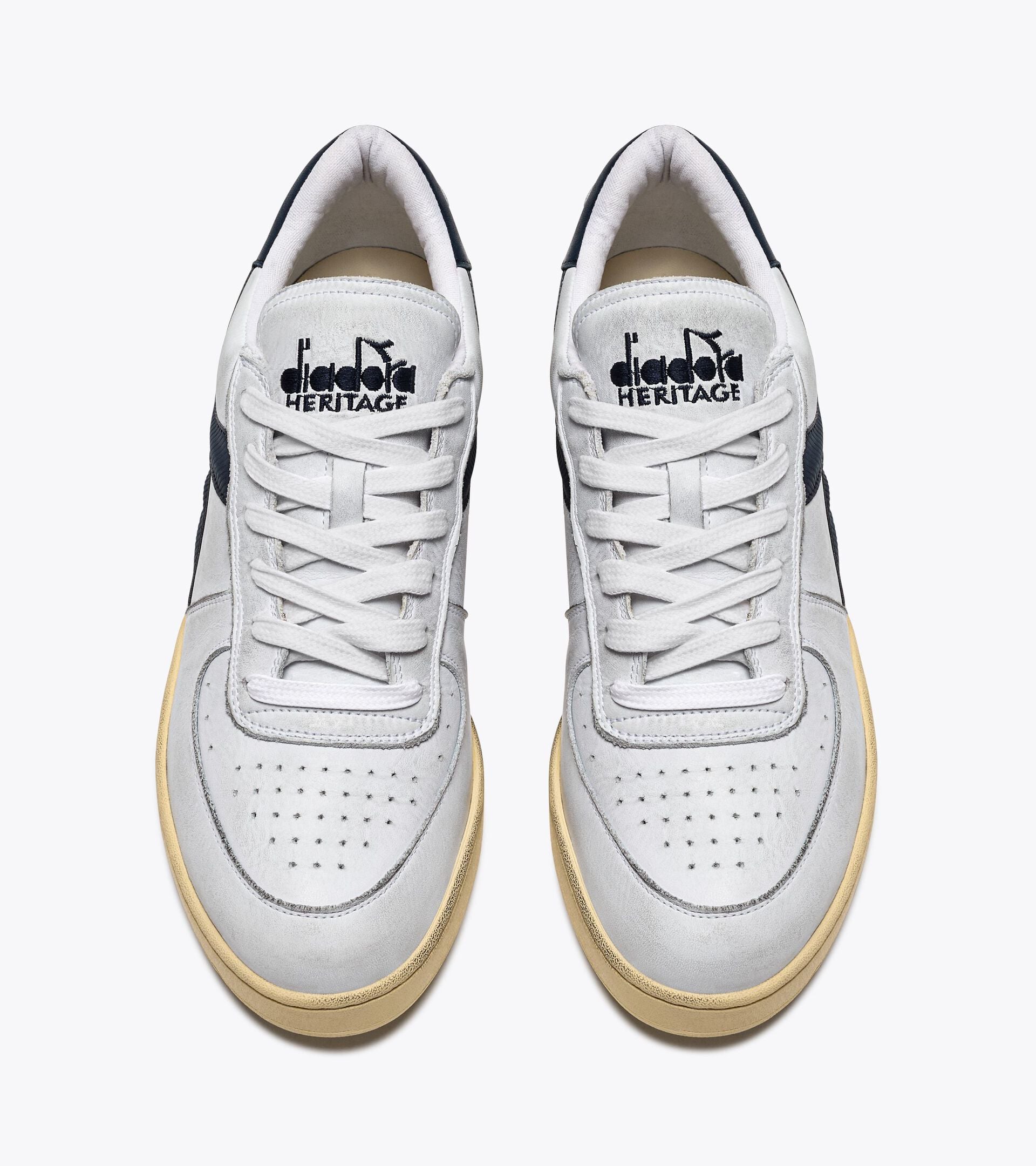 Diadora Mi Basket Low Used White/Blue Denim
