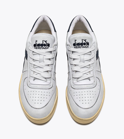 Diadora Mi Basket Low Used White/Blue Denim