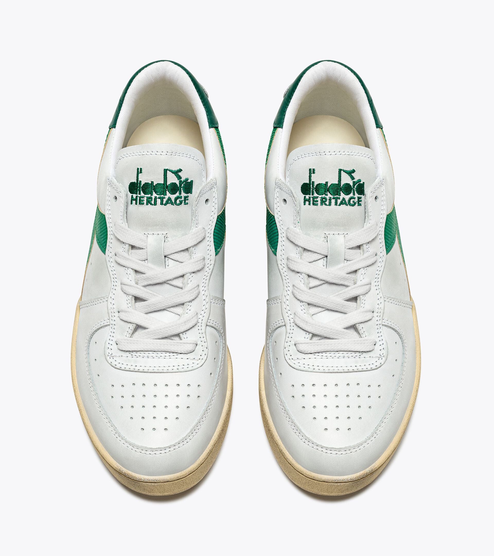 Diadora Mi Basket Low Used White/Verdant Green