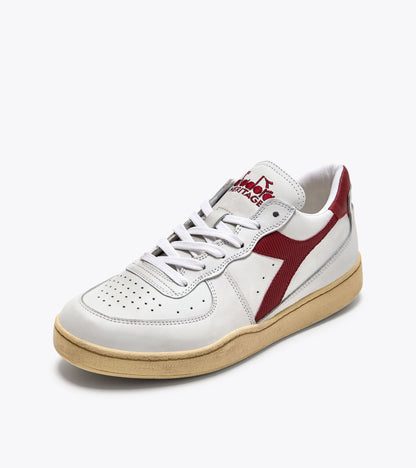Diadora Mi Basket Low Used White/Garnet