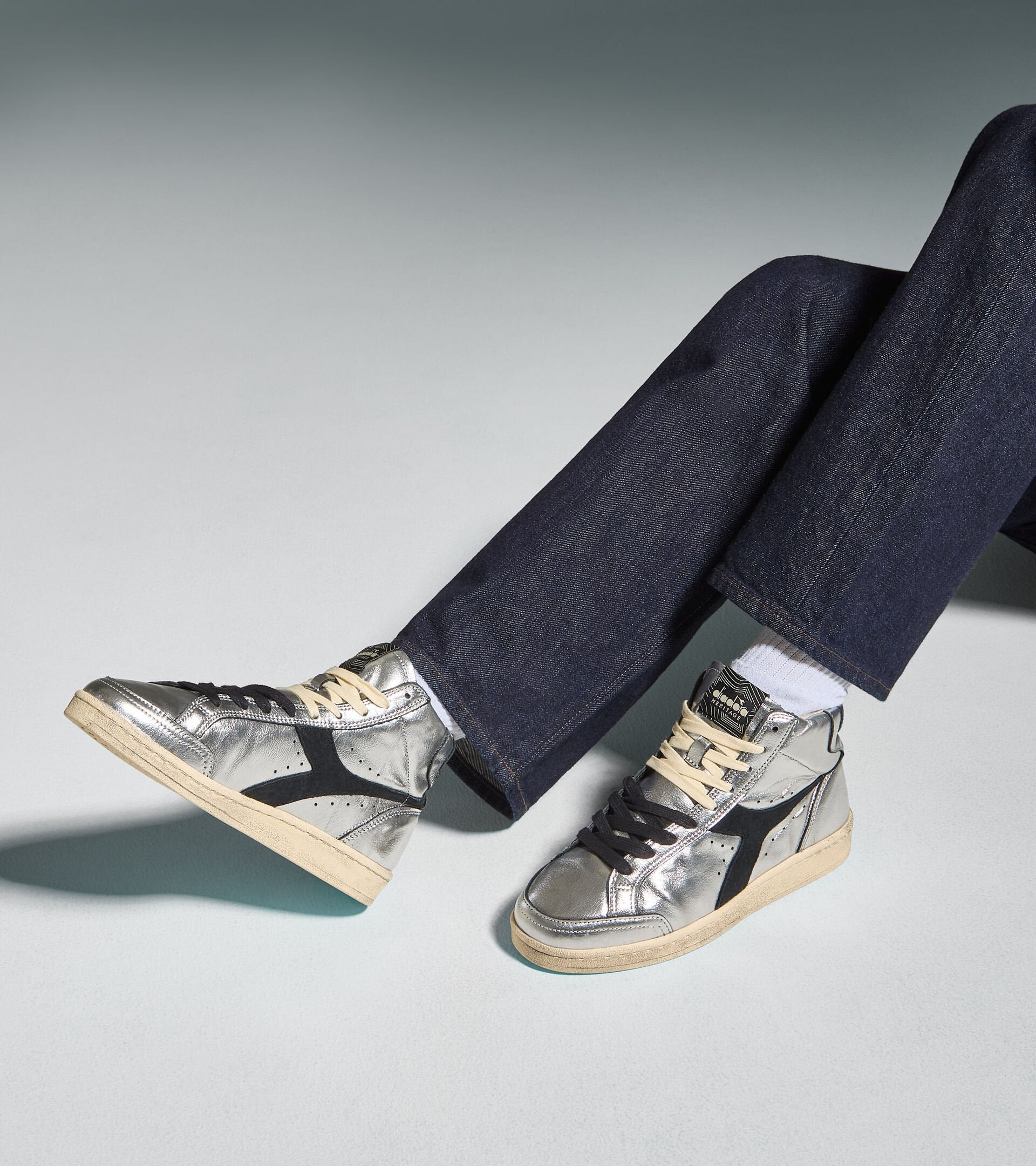 Diadora Prestige High Metal Used Silver