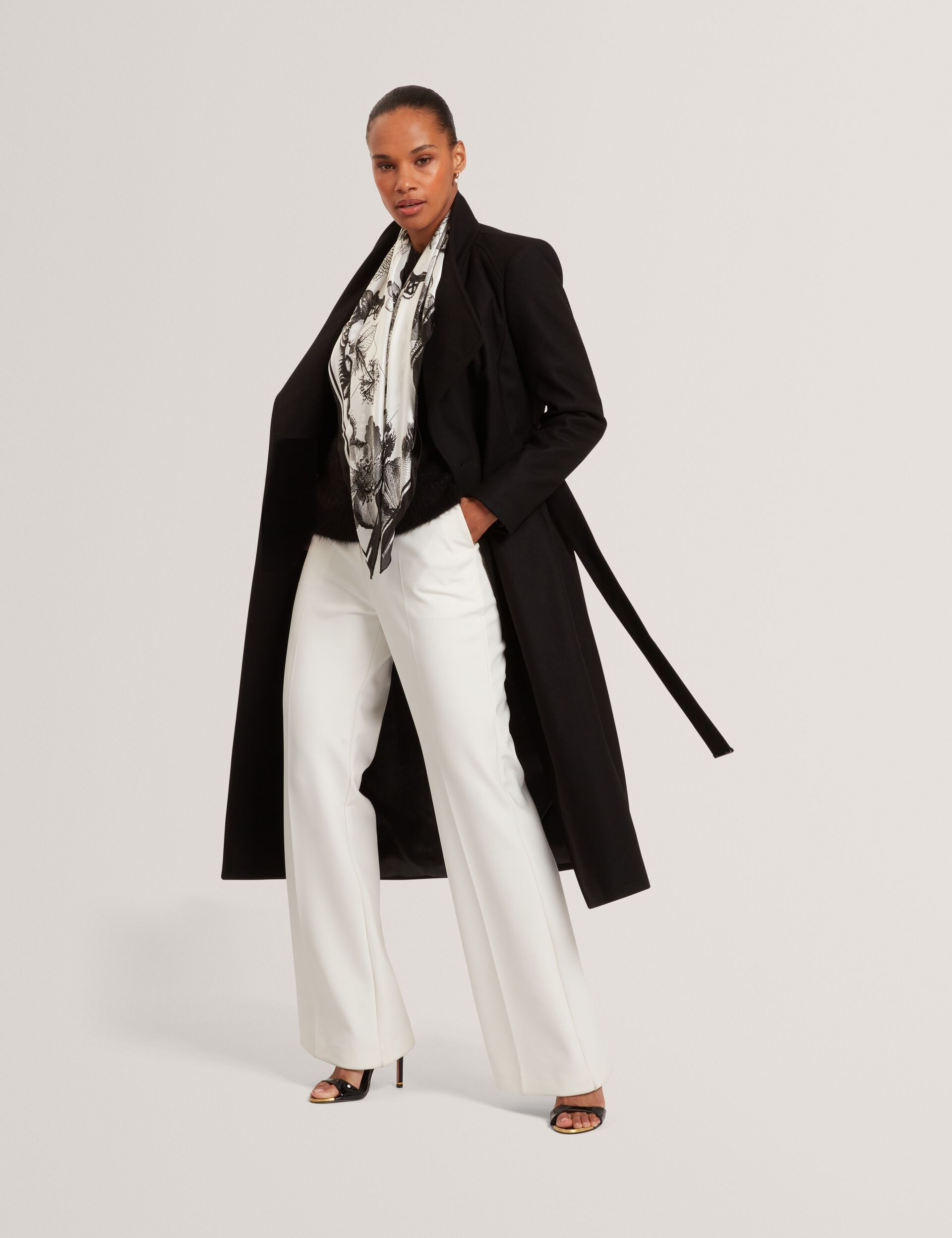 Ted Baker Rosell Longline Belted Wool Wrap Coat Women's