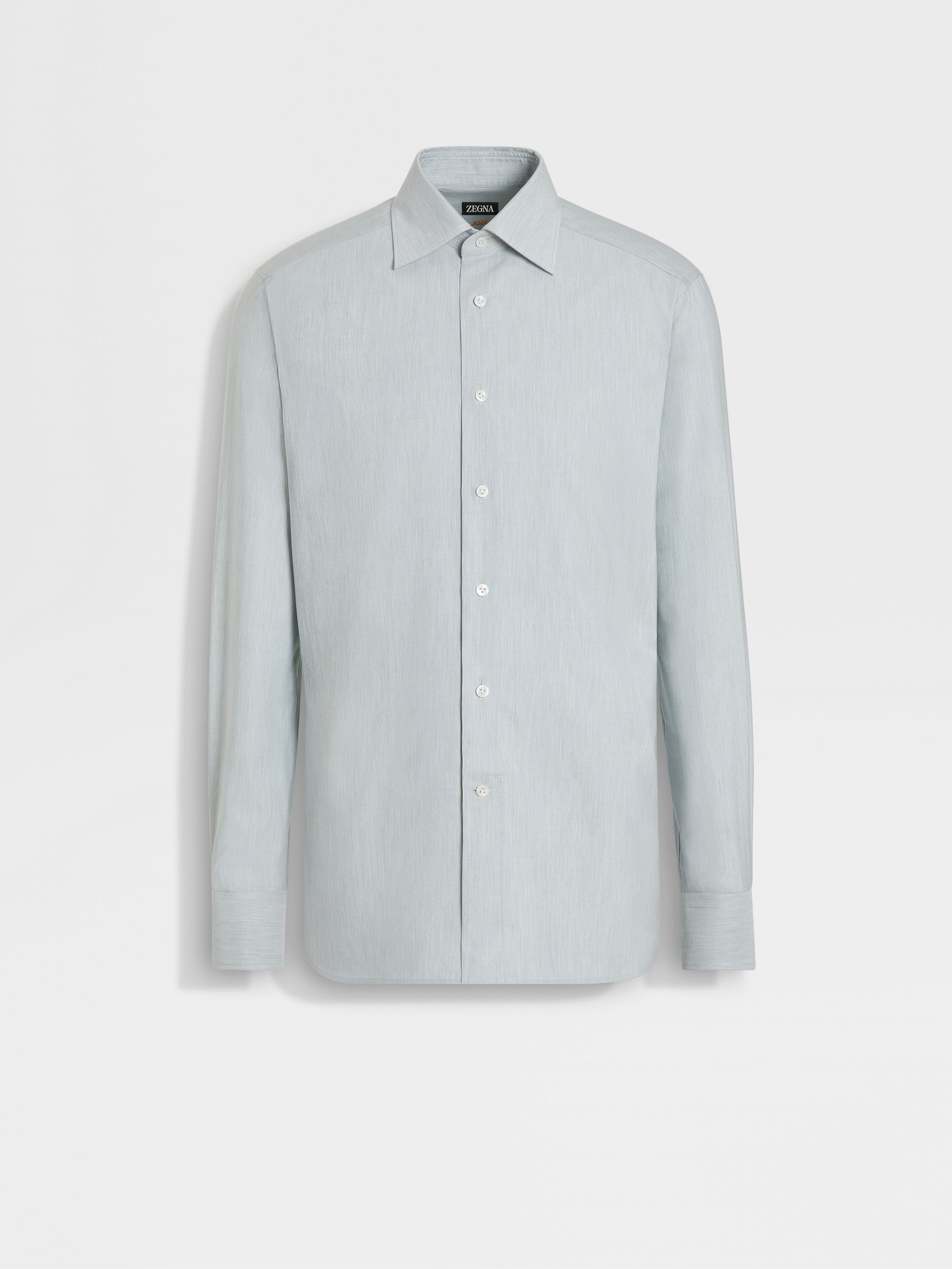 Zegna Aqua Green Silk Cotton And Cashmere Shirt