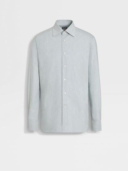 Zegna Aqua Green Silk Cotton And Cashmere Shirt