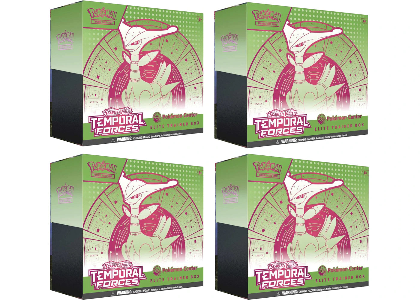 2024 Pokemon Scarlet & Violet Temporal Forces (Iron Leaves) Pokemon Center Elite Trainer Box 4X Lot