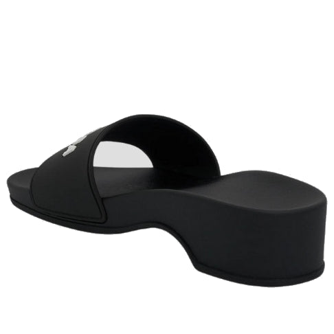 Balenciaga Logo Pool Clog Slide Black White (Women's)