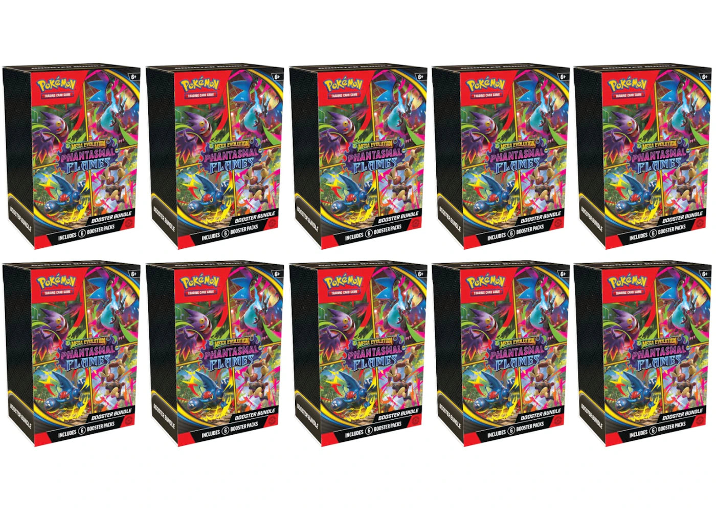2025 Pokemon Mega Evolution Phantasmal Flames Booster Bundle 10X Lot