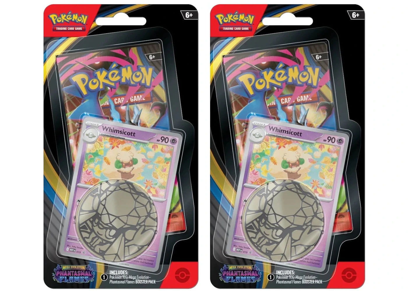 2025 Pokemon Mega Evolution Phantasmal Flames Whimsicott Blister Pack 2X Lot