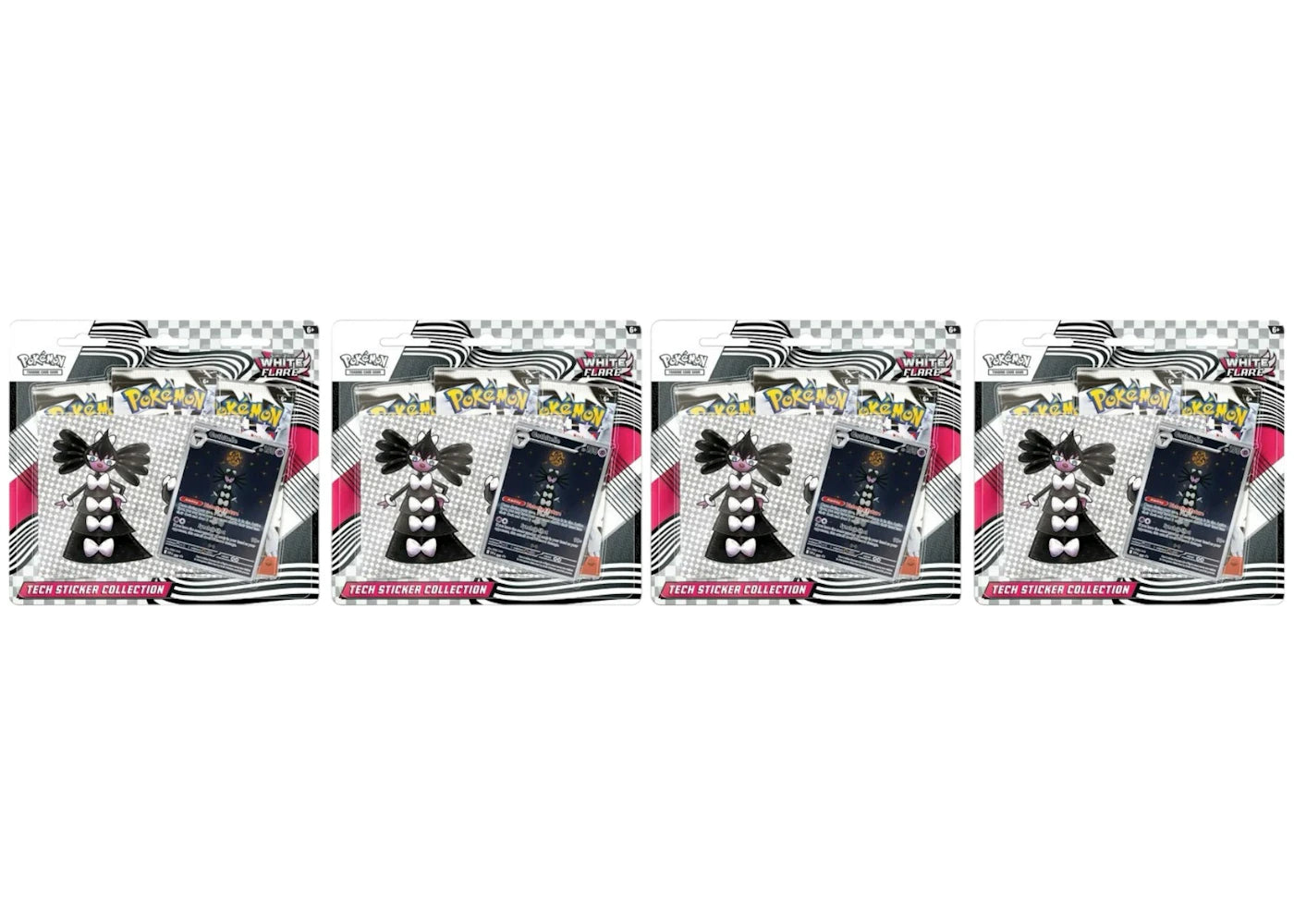 2025 Pokemon Scarlet & Violet White Flare Tech Sticker Collection Blister Pack 4X Lot