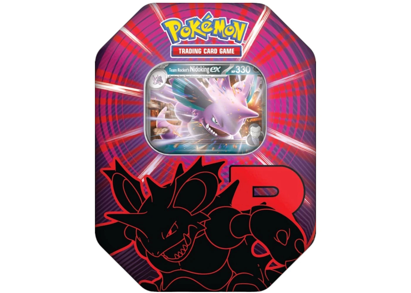 2025 Pokemon Team Rocket Nidoking Ex Tin Case (Eu)