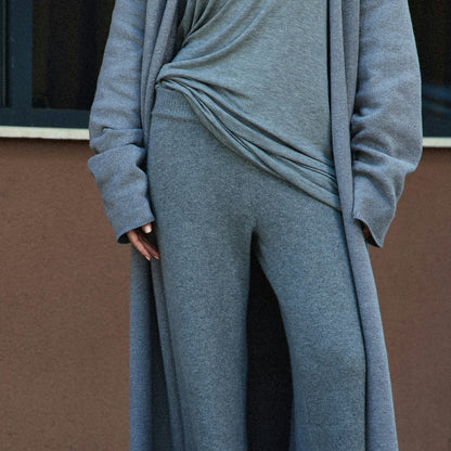 Skims Cashmere Wide Leg Pant Dark Heather Grey