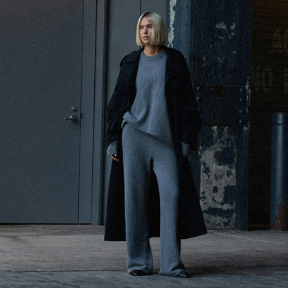 Skims Cashmere Oversized Sweater Dark Heather Grey