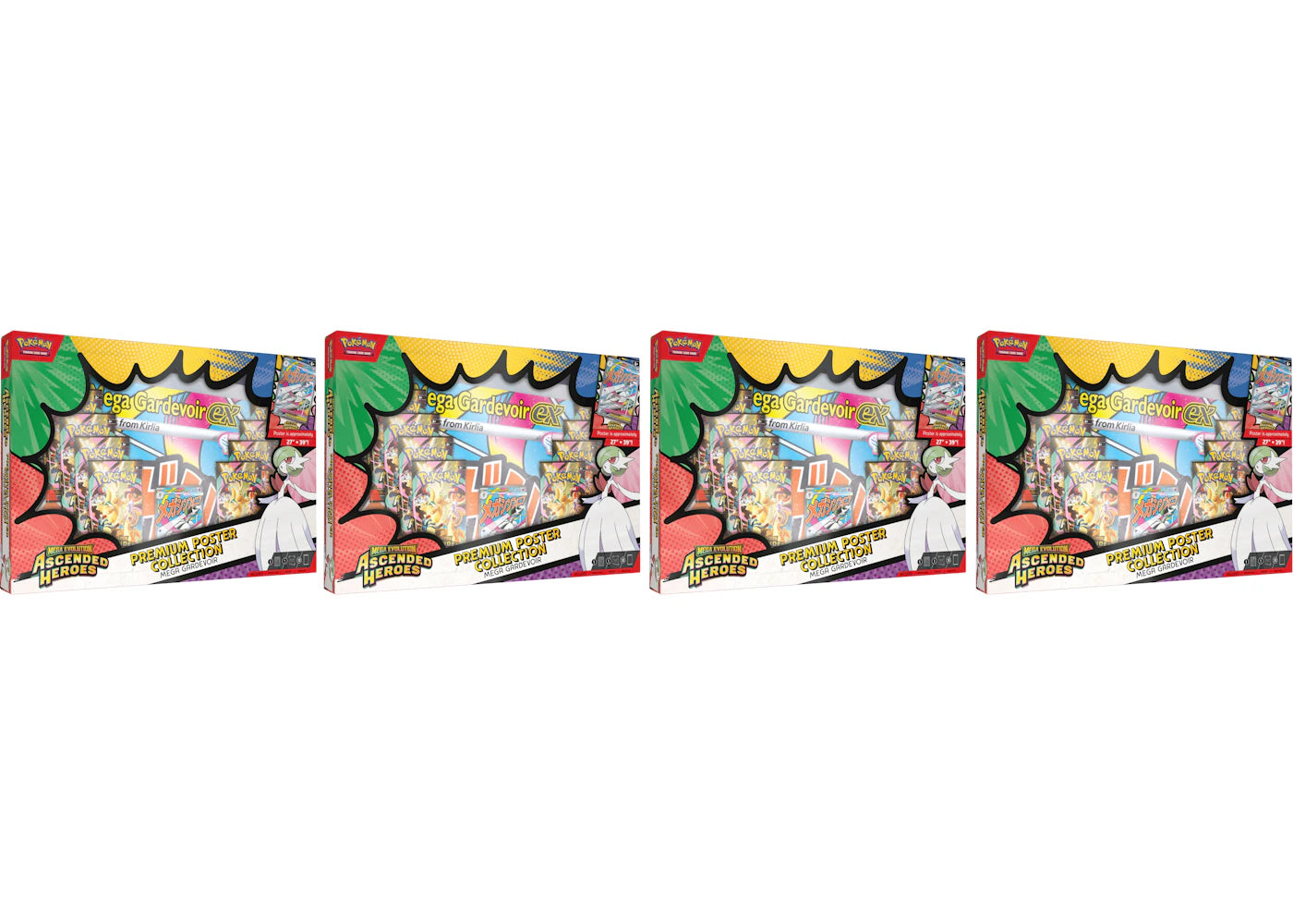 2026 Pokemon Mega Evolution Ascended Heroes Mega Gardevoir Premium Poster Collection 4X Lot