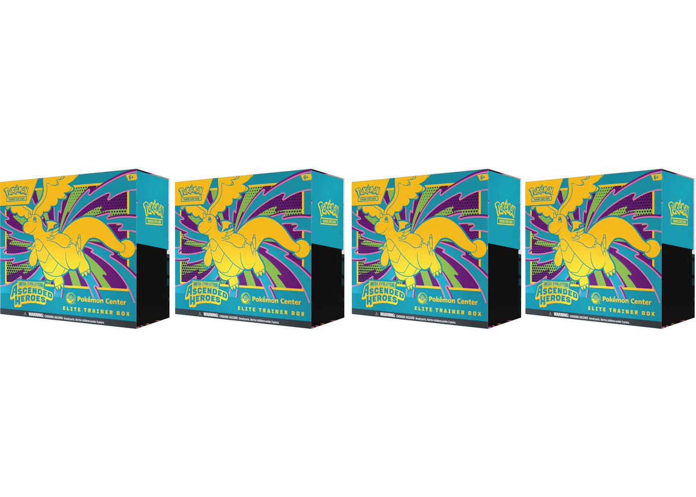 2026 Pokemon Mega Evolution Ascended Heroes Pokemon Center Elite Trainer Box 4X Lot
