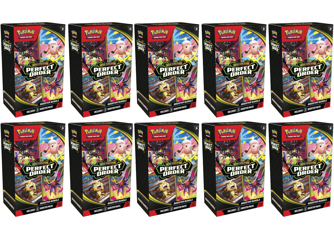 2026 Pokemon Mega Evolution Perfect Order Booster Bundle 10X Lot