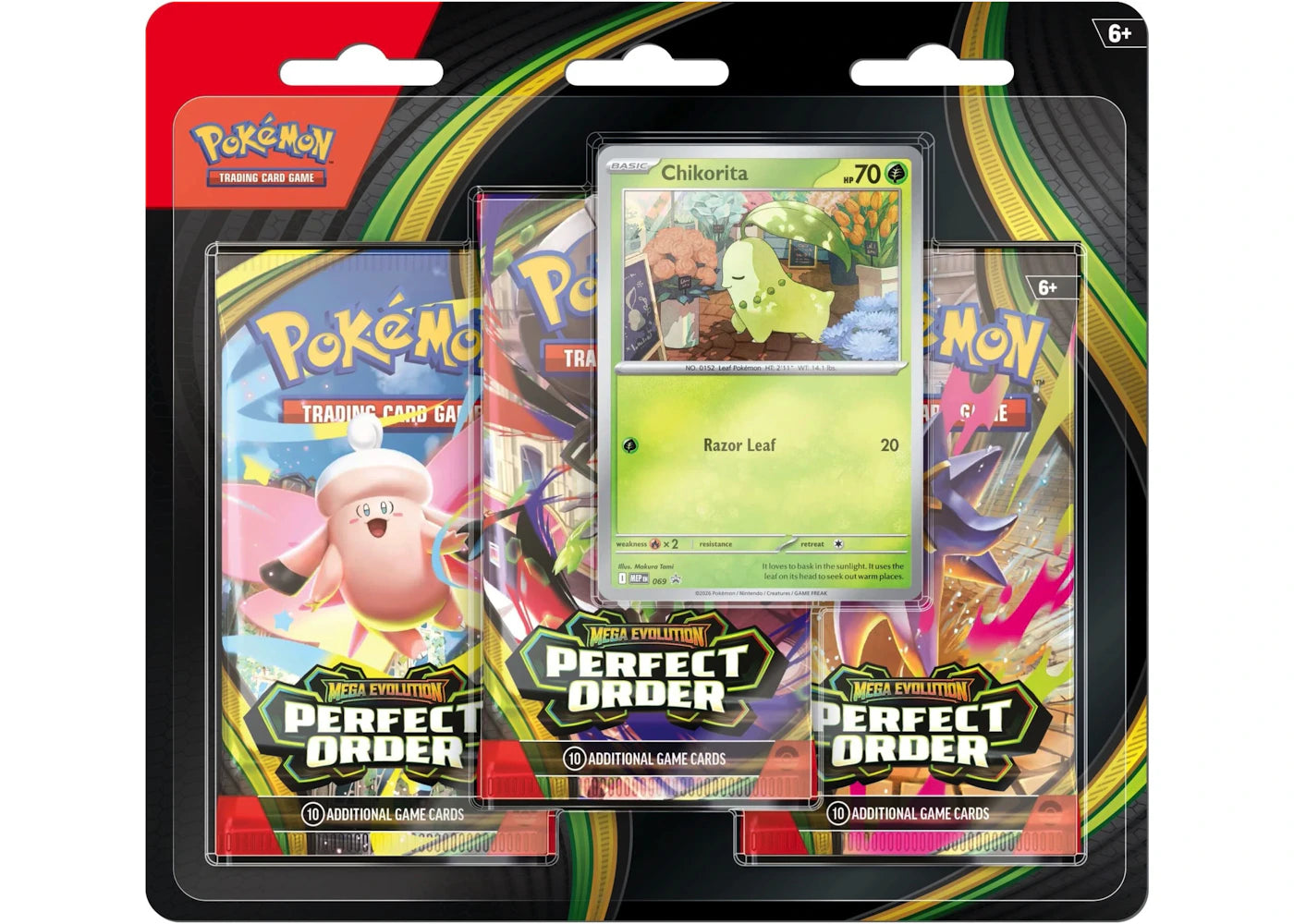 2026 Pokemon Mega Evolution Perfect Order Chikorita Blister Pack