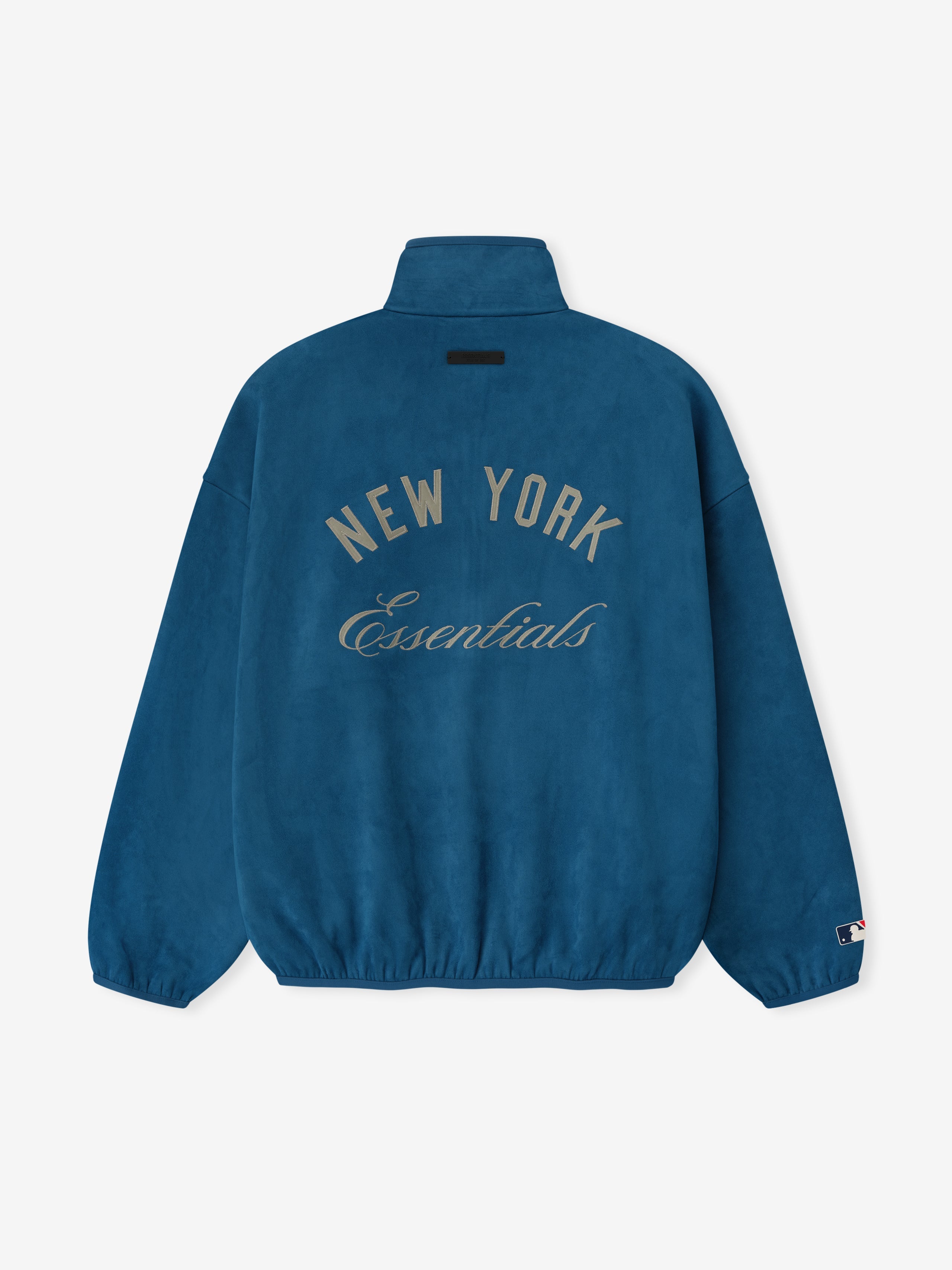 Essentials Mets Suede Fleece Modern Half Zip Blue Sapphire