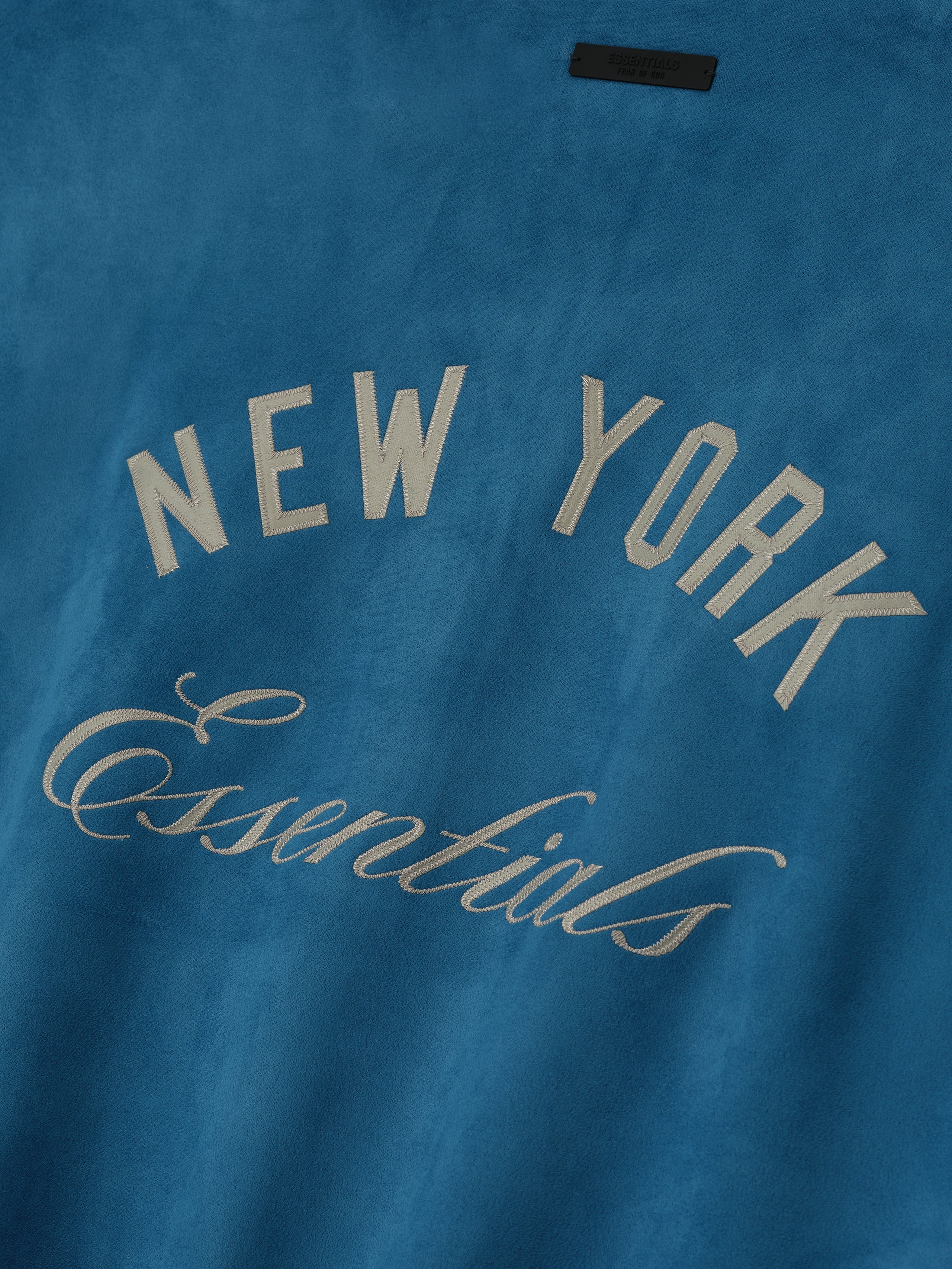 Essentials Mets Suede Fleece Modern Half Zip Blue Sapphire