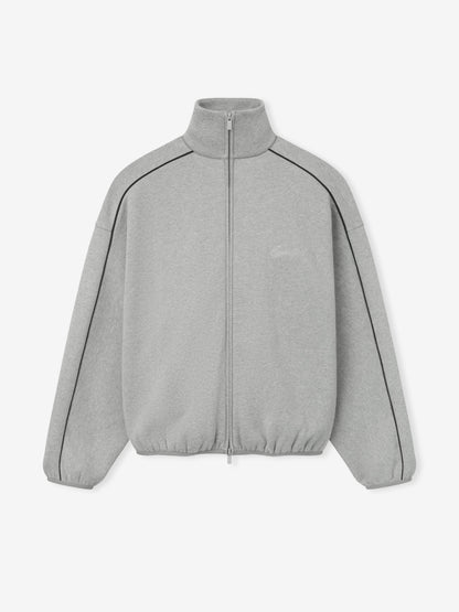 Essentials Modern Track Jacket With Piping Concrete Heather/Black